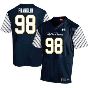 Notre Dame Fighting Irish Men's Ja'Mion Franklin #98 Navy Under Armour Alternate Authentic Stitched College NCAA Football Jersey TMR0399IG